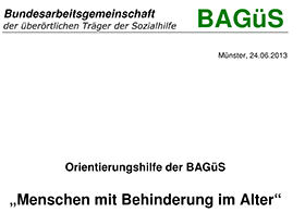 Menschen mit Behinderung im Alter - Orientierungshilfe; (BAGS 2013)-280